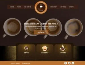 طراحی وبسایت کافی شاپ - پارس وب